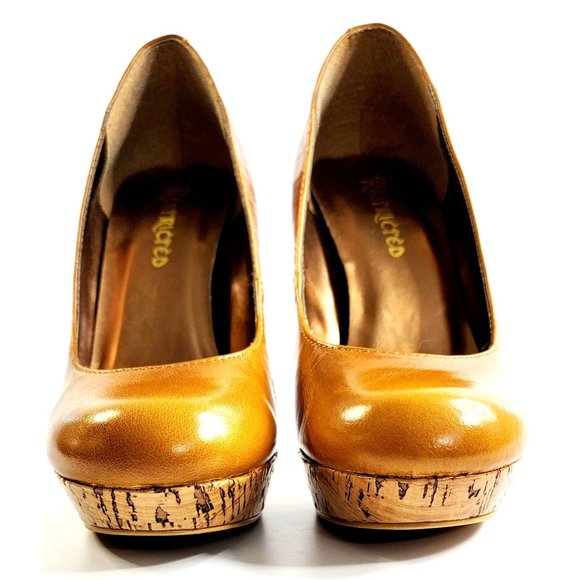 Restricted 4 3/4 Inch Stiletto Pumps Whiskey Color Size 6 Leather Upper with Cor - Picture 2 of 9